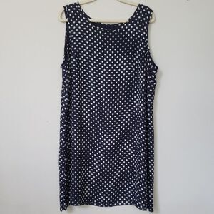 Outfit JPR Dress XL Classic Navy Polka Dot Sleeveless Shift Modest Transitional